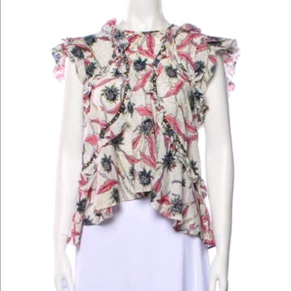 Isabel Marant Tops - 💖HP💖 ISABEL MARANT floral print crew neck with ruffles details, Sz M